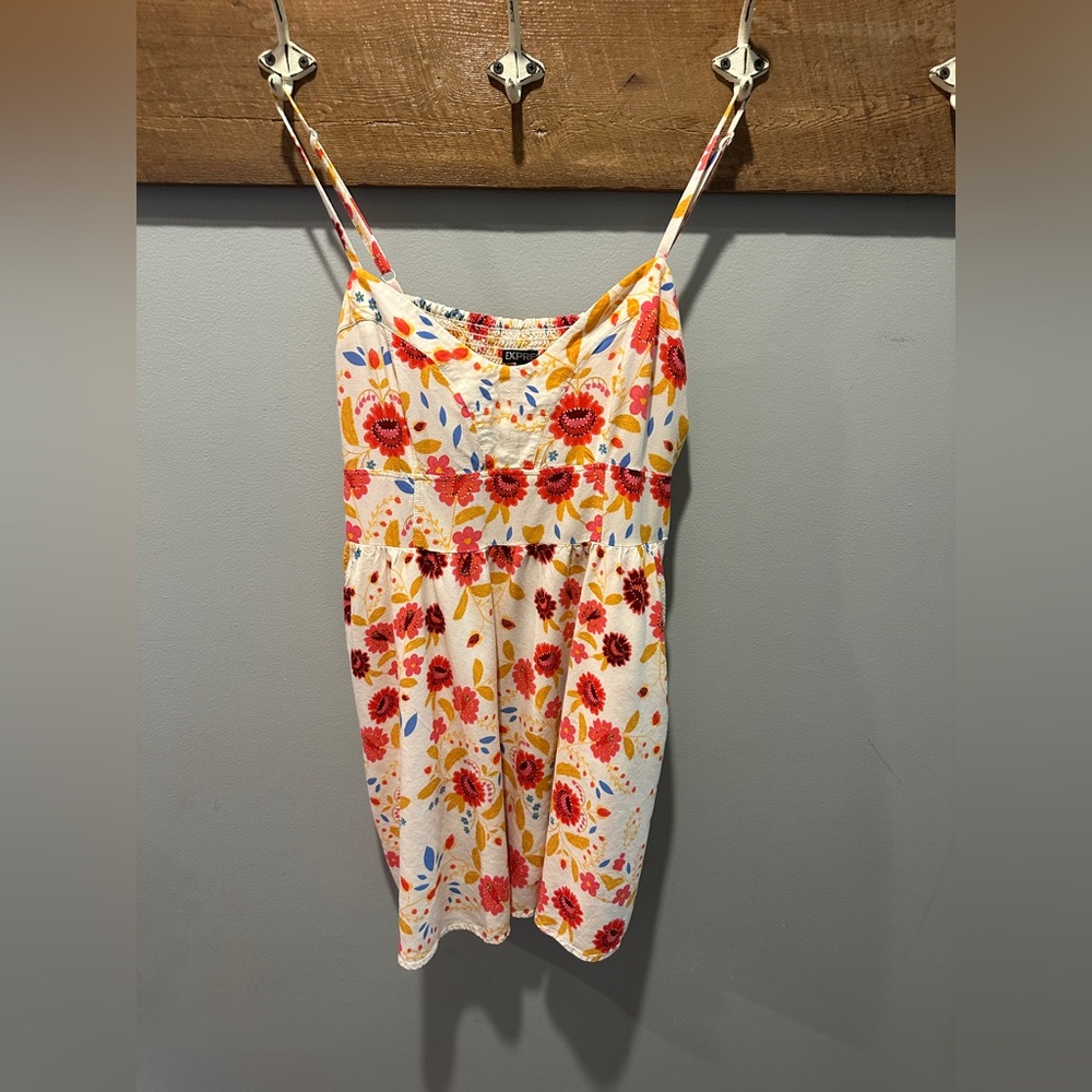 Express Floral Babydoll Cami Top Size L Boho Summer Tank